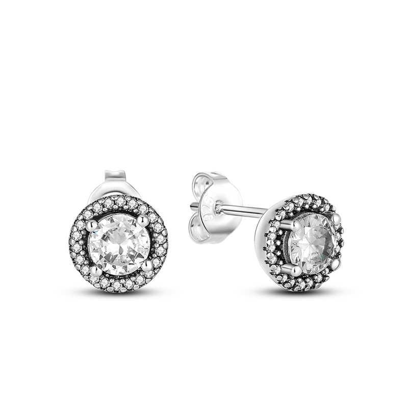 1 Paar Creolen aus 925 sterling Silber Ohrringe Ohrschmuck Zirkonia Ohrstecker