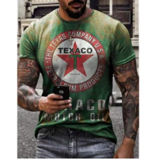 Fashion Herren Vintage Motorsport 3D T-Shirt Rundhals Unisex Sommer Streetwear