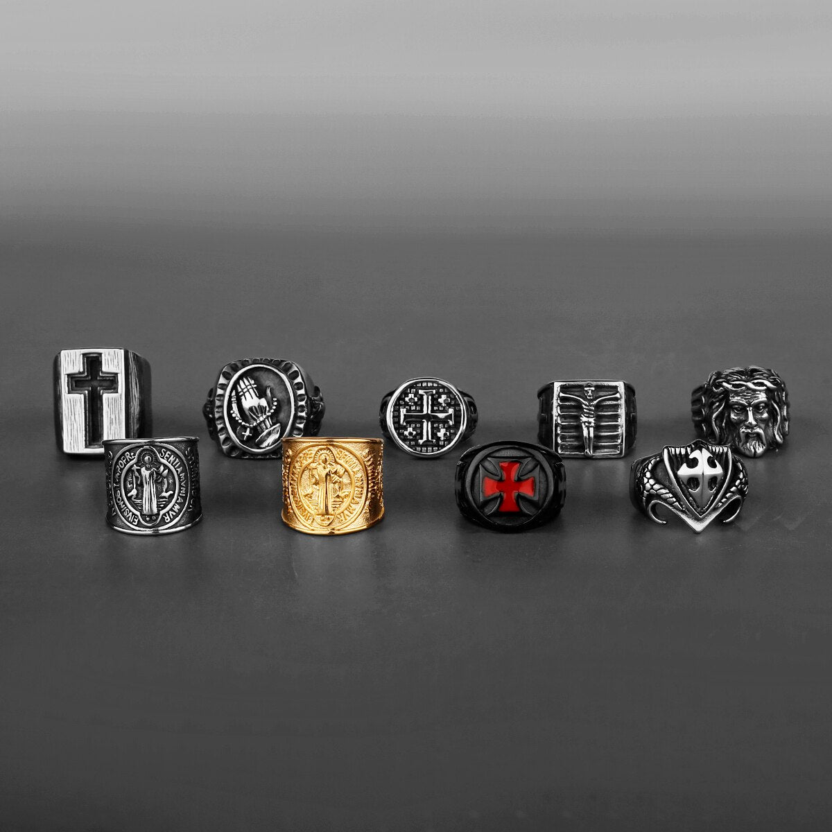 Edelstahl Herren & Damen Biker Rocker Spinning Ring Silber Skull Gothic