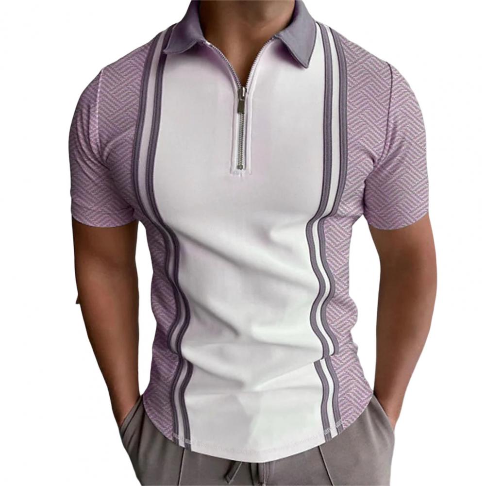 Herren Poloshirt Kontrast Kragen Polo Kurzarm Slim Fit Hemd Polohemd T-Shirt NEU