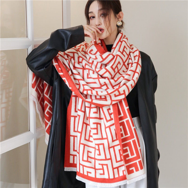 XXL Damen Winterschal Kaschmir Viskose Stola Schlauchschal  Halstuch Strickschal Loop NEU