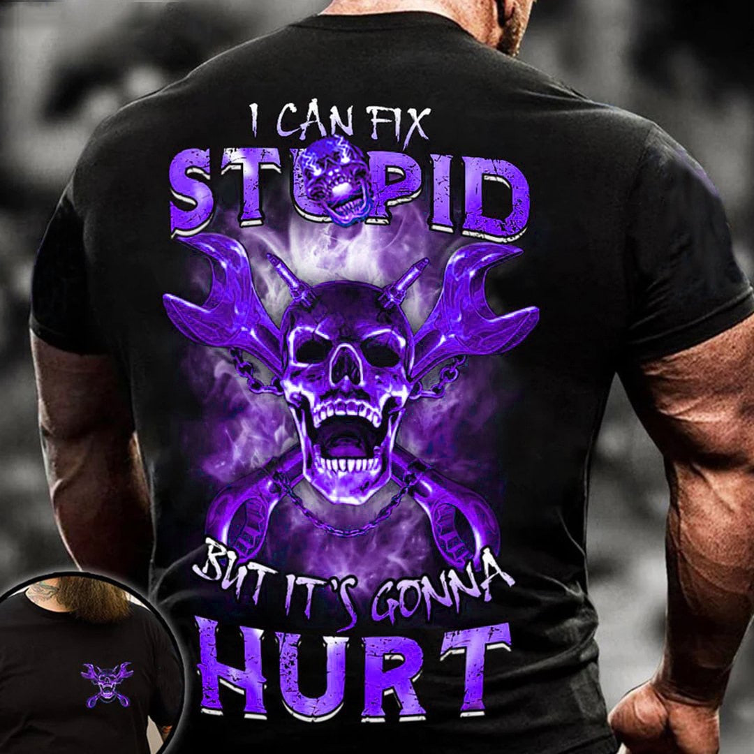 Herren Metal Skull 3D T-Shirt Rundhals Unisex Sommer Streetwear