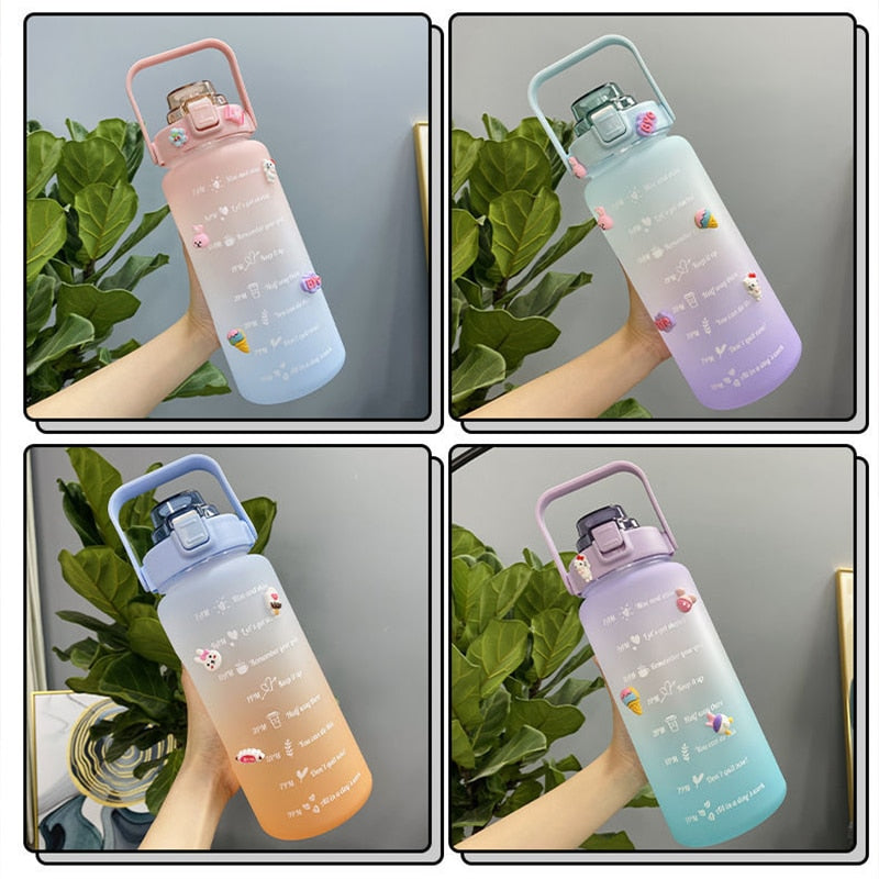 2L Trinkflasche Sportflasche Wasserflasche Getränkeflasche BPA-frei Tritanflasche