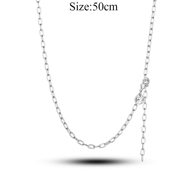 Massiv Sterling Silber 925 Panzerkette Fashion Halskette mit Zirkonia Anhänger Damen