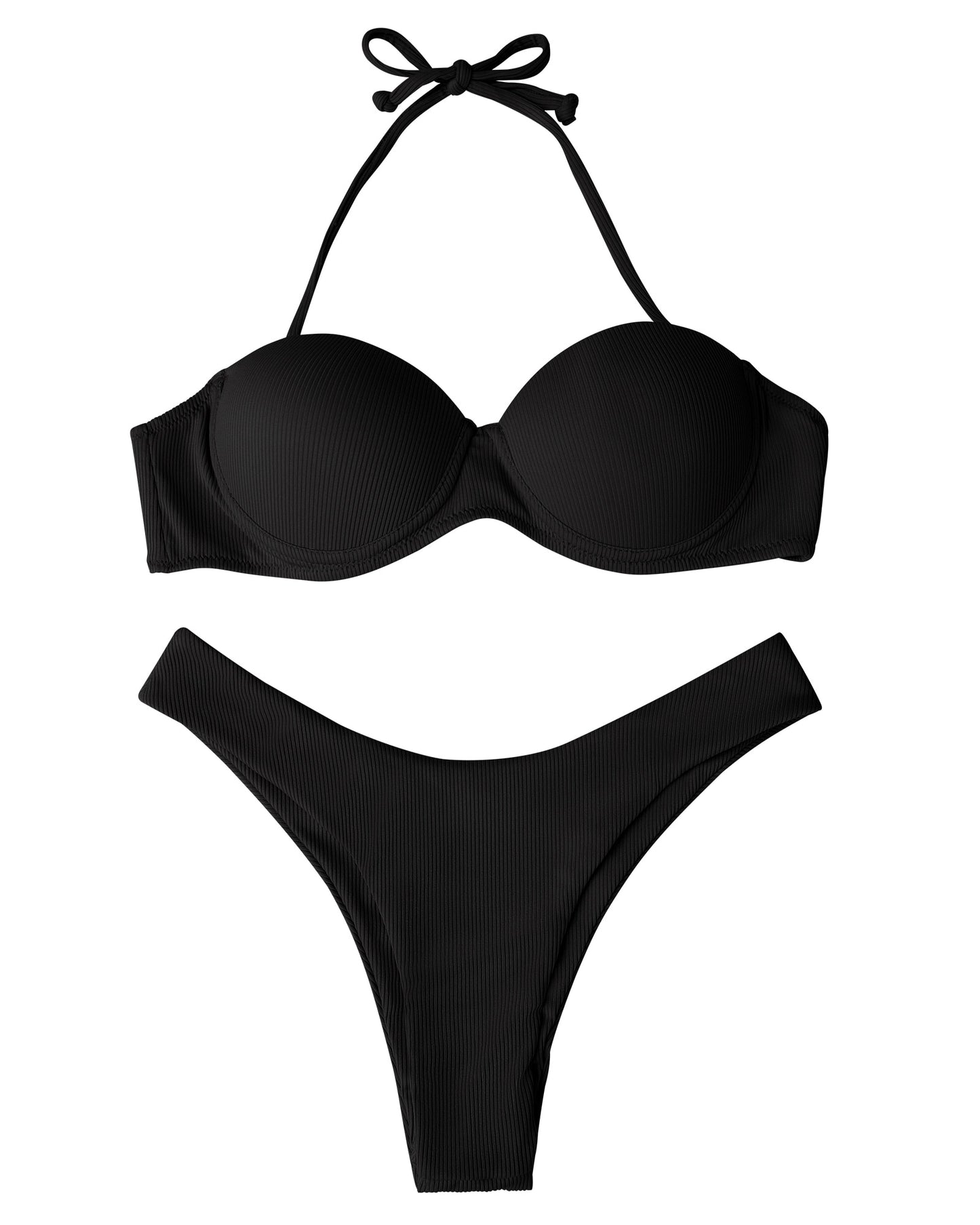 Damen Push Up Bikini Set BH Gepolstert Brasilianischer Badeanzug Bademode Strand Bademode