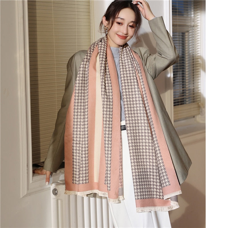 XXL Damen Winterschal Kaschmir Viskose Stola Schlauchschal  Halstuch Strickschal Loop NEU