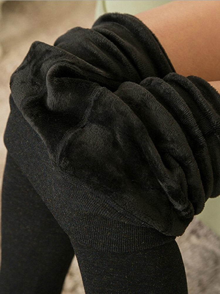 Winter Leggings Warm Thermo Hose Innenfleece Strumpfhose Frauen Blickdicht Hosen