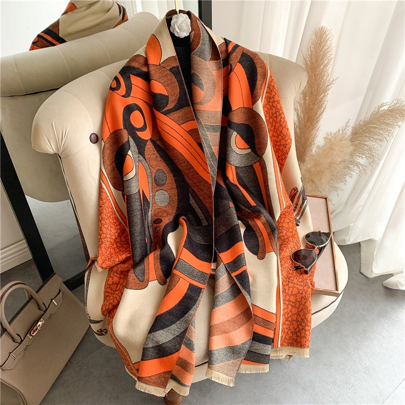 XXL Damen Winterschal Kaschmir Viskose Stola Schlauchschal  Halstuch Strickschal Loop NEU