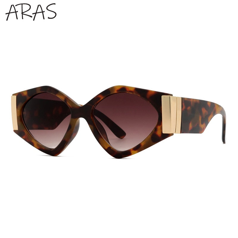 Fashion Rhombus Damen Cat Eye Sonnenbrille Luxusmarke UV400