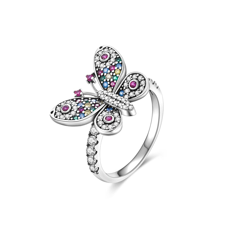 Massiv Sterling Silber 925 Ring filigran Fashion Damenring mit AAA Zirkonia