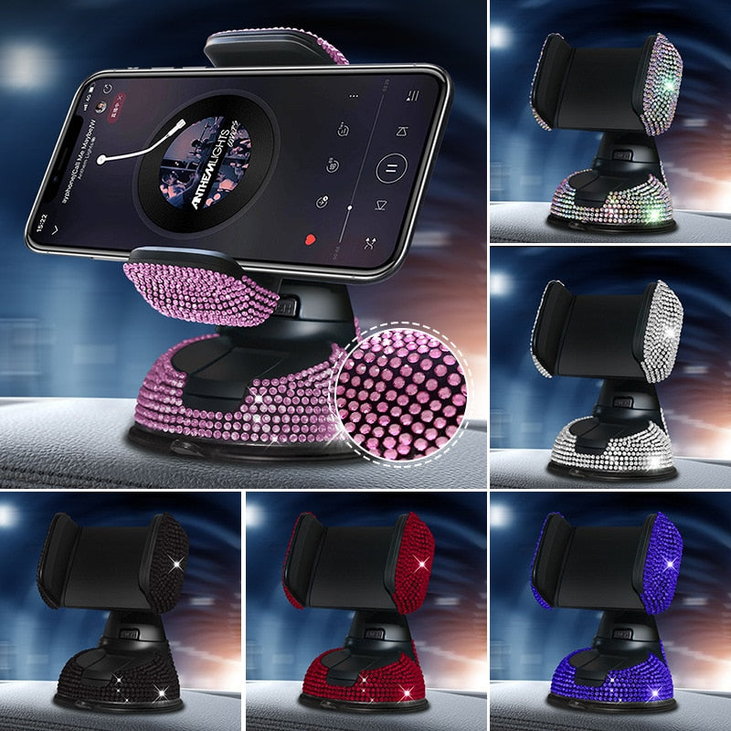 Auto Handy Halterung KFZ Armaturenbrett Smartphone Halter Saugnapf Strass