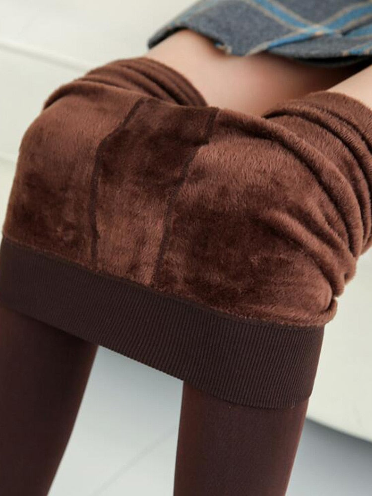 Winter Leggings Warm Thermo Hose Innenfleece Strumpfhose Frauen Blickdicht Hosen