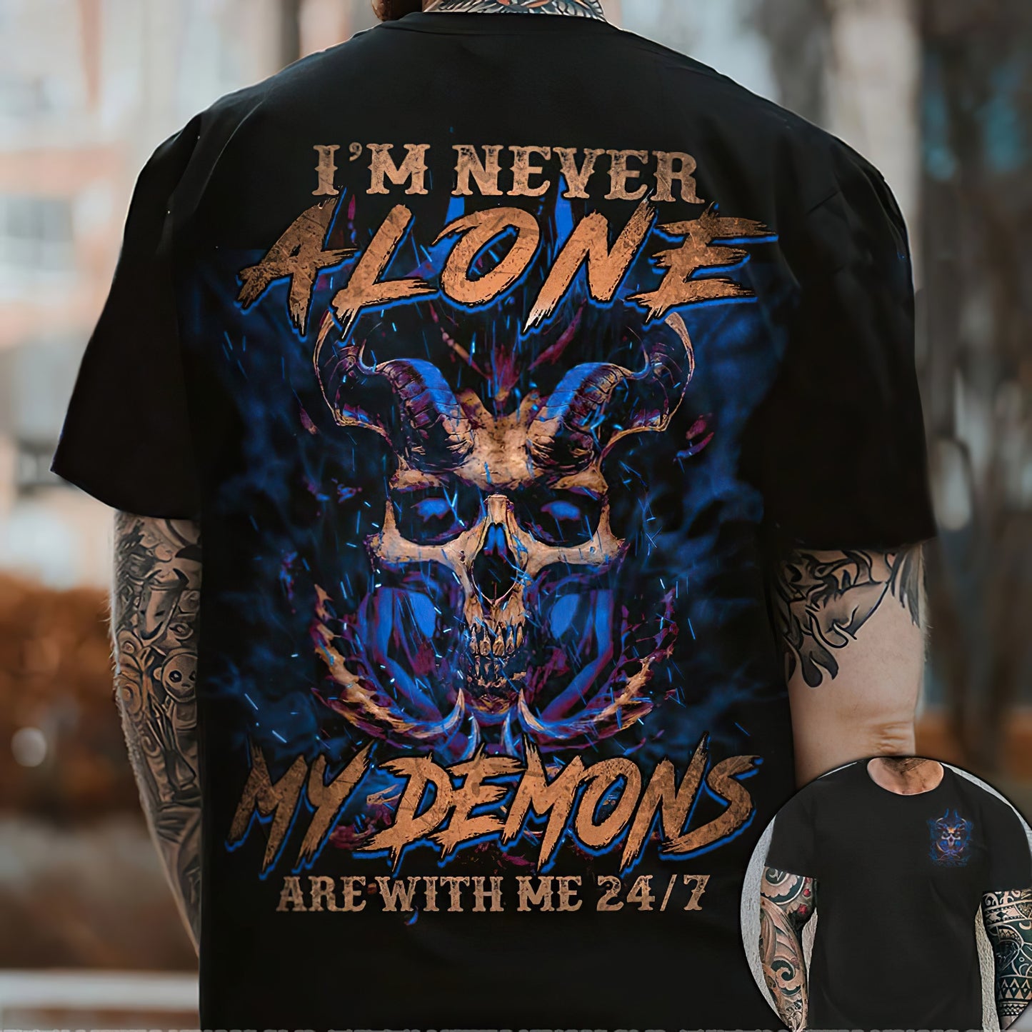 Herren Metal Skull 3D T-Shirt Rundhals Unisex Sommer Streetwear