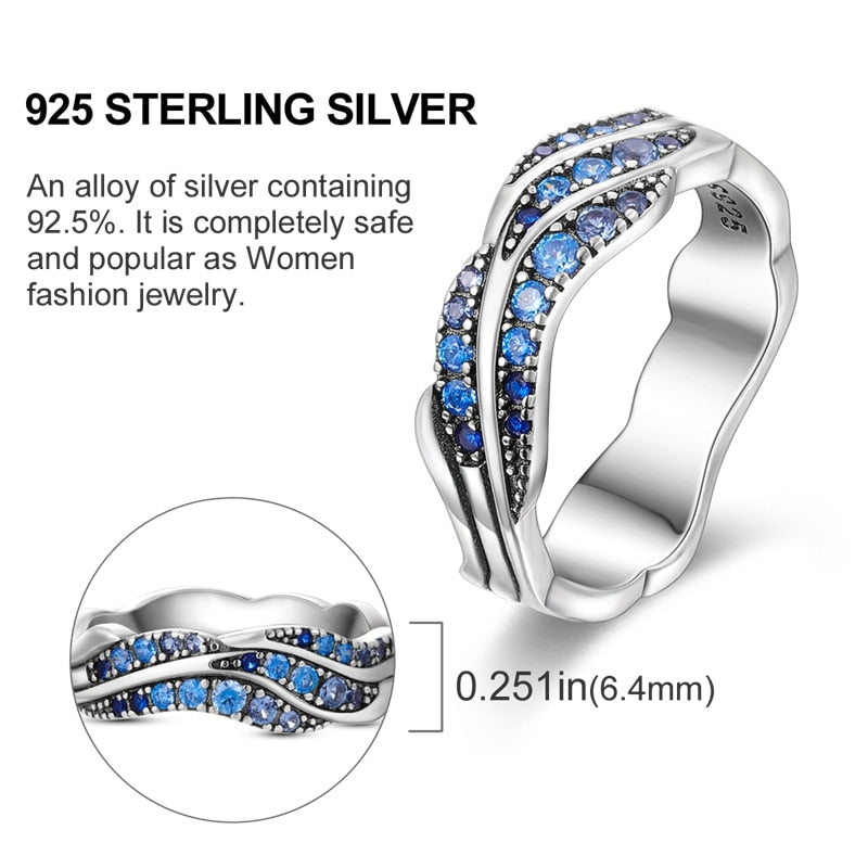 Massiv Sterling Silber 925 Ring filigran Fashion Damenring mit AAA Zirkonia