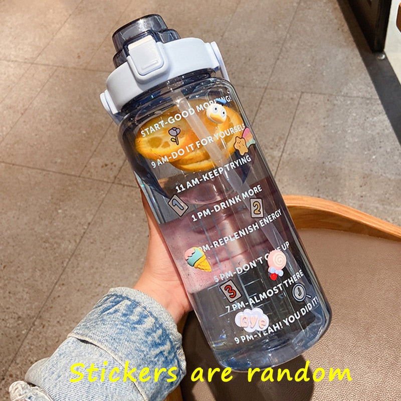 2L Trinkflasche Sportflasche Wasserflasche Getränkeflasche BPA-frei Tritanflasche