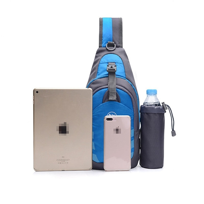 Brusttasche CROSSOVER BAUCHTASCHE HÜFTTASCHE UMHÄNGETASCHE mit Flasche Rucksack