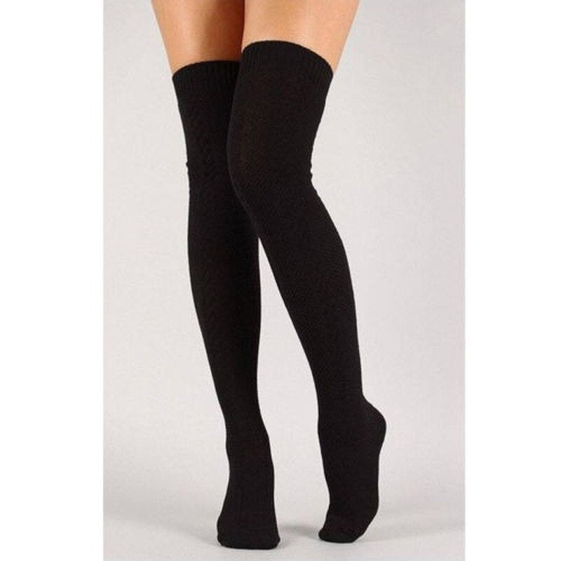 Damen Lange Socken Beinwärmer Stulpen Beinlinge Häkeln Kniestrümpfe Overknees