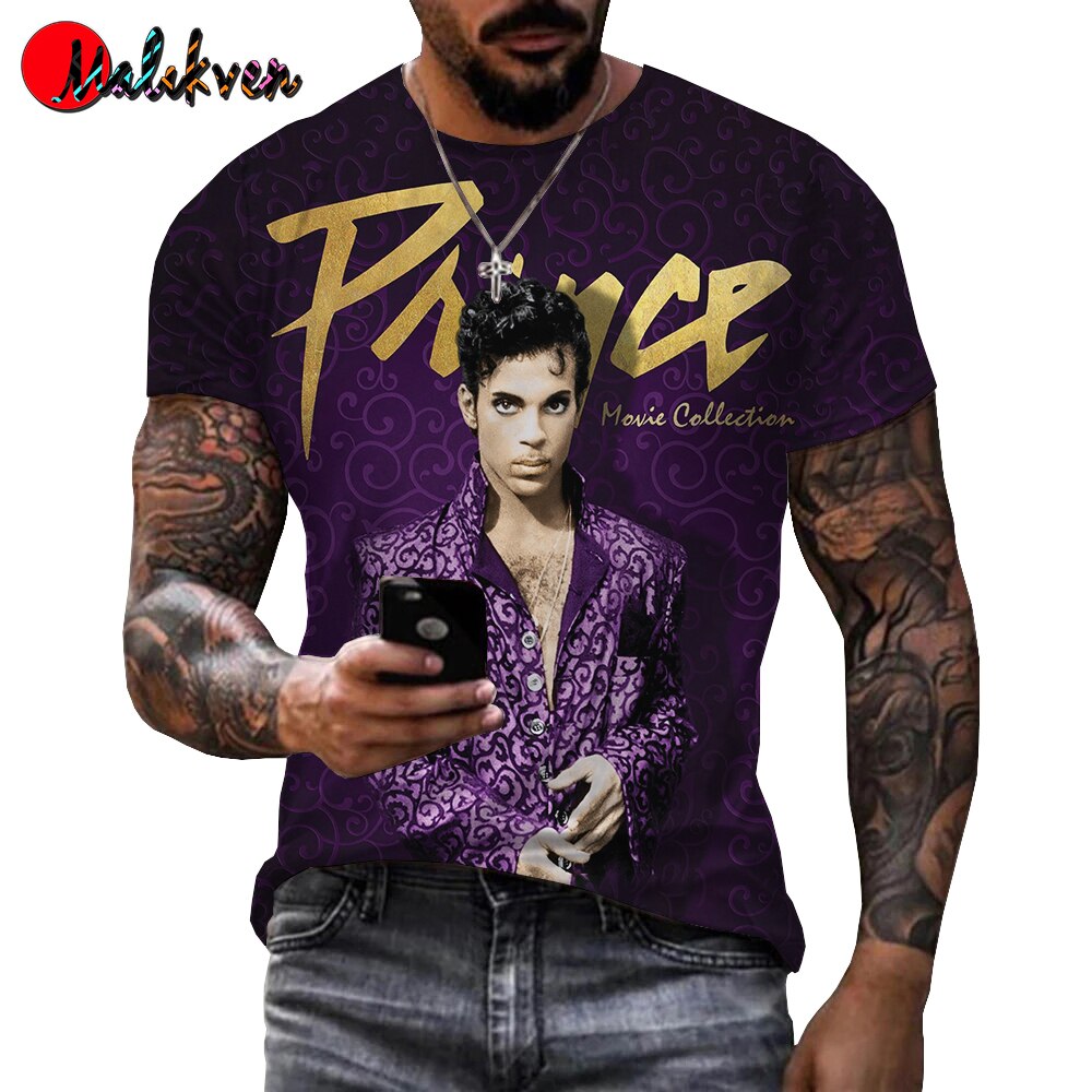 Herren Prince 3D T-Shirt Rundhals Unisex Sommer Streetwear