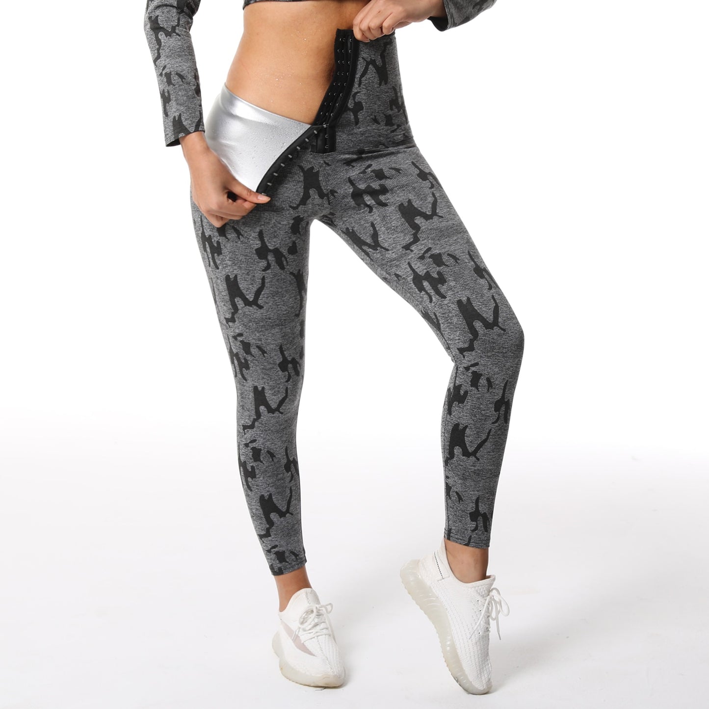 Frauen Sauna Hosen Körper Shaper Leggings Yoga Abnehmen Schweiß Einstellbare