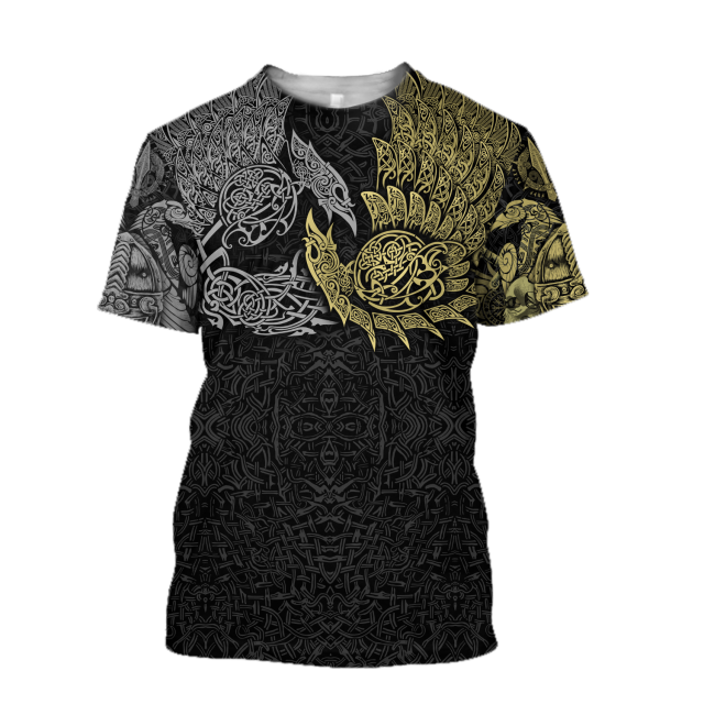 Männer Vikings Symbol Retro Vintage 3D T-Shirt Rundhals Unisex  Streetwear