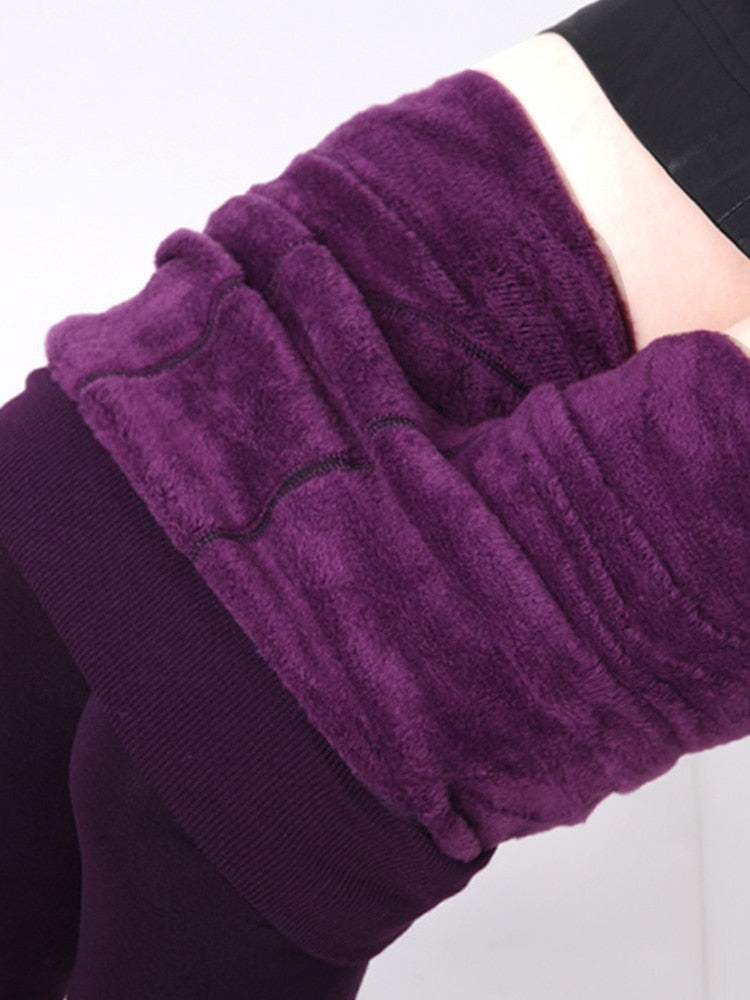 Winter Leggings Warm Thermo Hose Innenfleece Strumpfhose Frauen Blickdicht Hosen