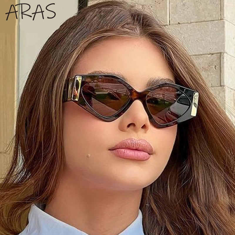 Fashion Rhombus Damen Cat Eye Sonnenbrille Luxusmarke UV400