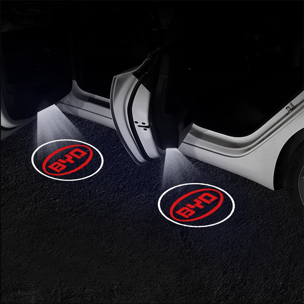 1/2 Stück Kabelloses Autotürlicht LED-Auto Automarken logo Projektor-Logo