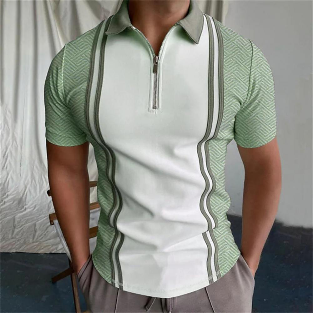 Herren Poloshirt Kontrast Kragen Polo Kurzarm Slim Fit Hemd Polohemd T-Shirt NEU