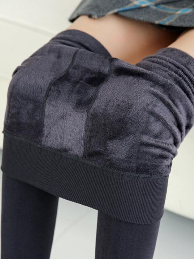 Winter Leggings Warm Thermo Hose Innenfleece Strumpfhose Frauen Blickdicht Hosen
