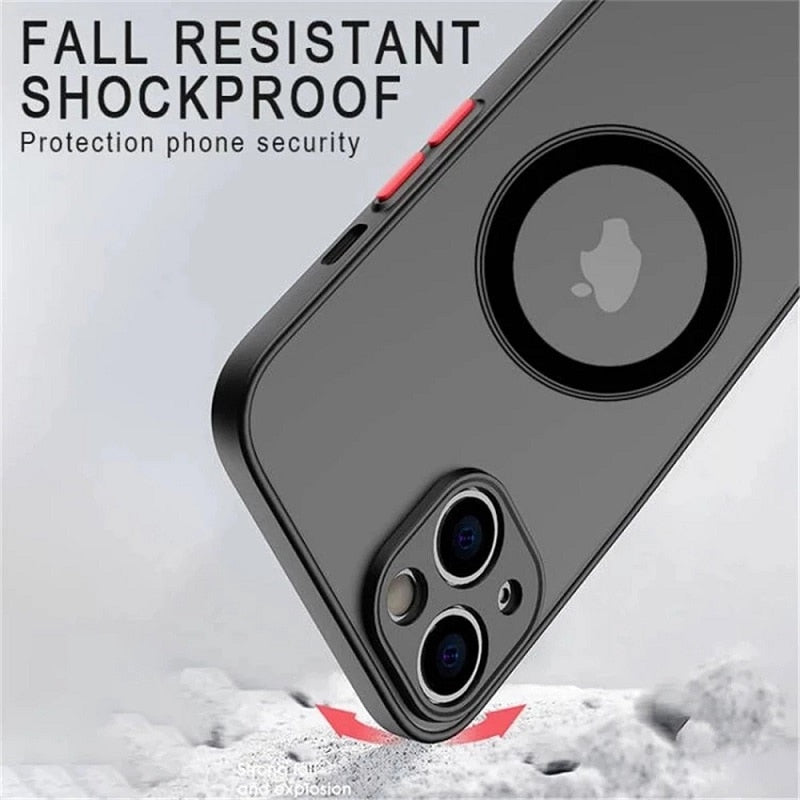 Matte Magnetische Handy Hülle IPhone 14 13 12 11 Pro Fashion Tasche Cove Schutzhülle Cover