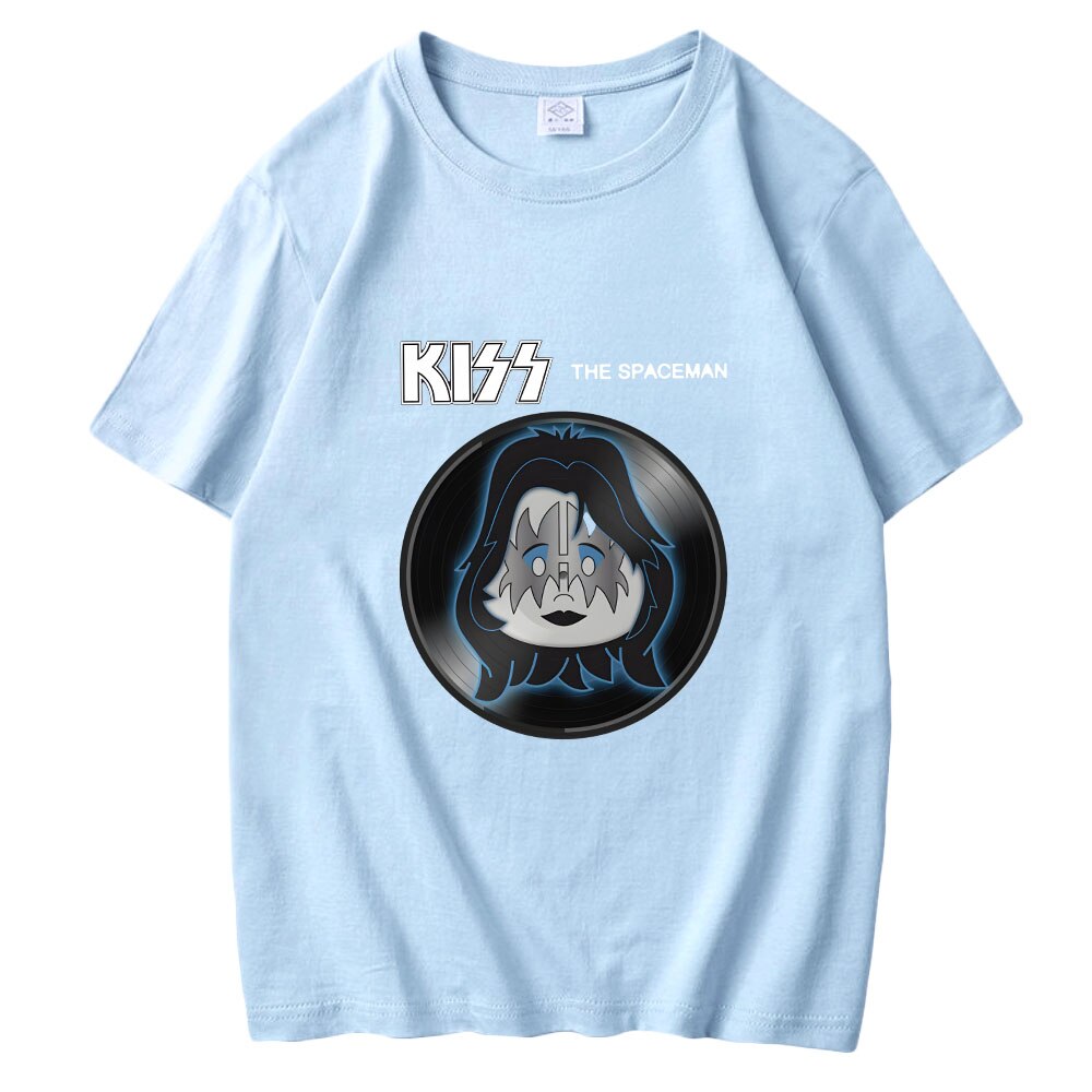 Herren 3D T-Shirt Rundhals Unisex Kiss Streetwear Hard Rock Band 100% Baumwolle