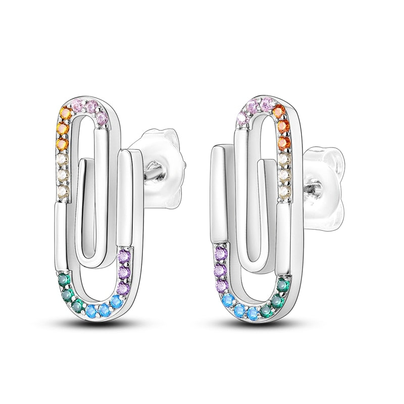 1 Paar Creolen aus 925 sterling Silber Ohrringe Ohrschmuck Zirkonia Ohrstecker