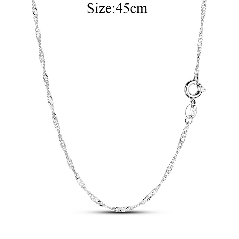 Massiv Sterling Silber 925 Panzerkette Fashion Halskette mit Zirkonia Anhänger Damen