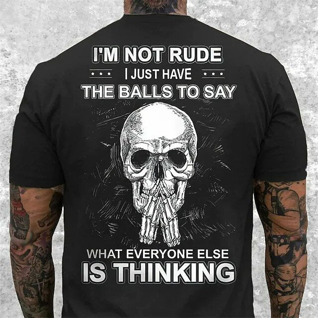 Herren  Metal Skull 3D T-Shirt Rundhals Unisex Sommer Streetwear