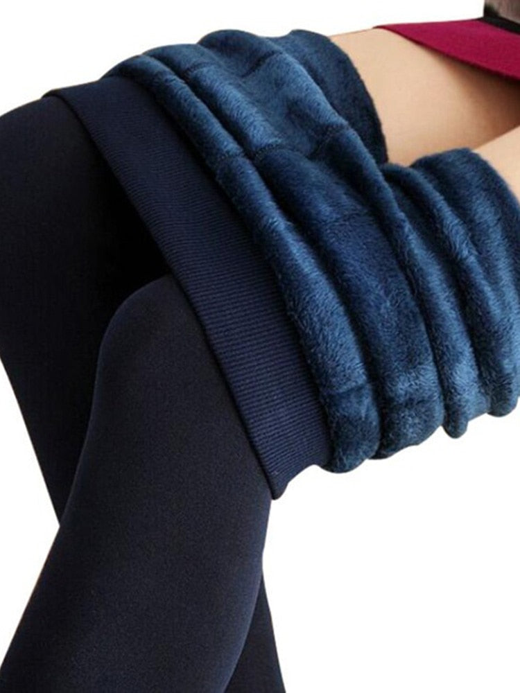 Winter Leggings Warm Thermo Hose Innenfleece Strumpfhose Frauen Blickdicht Hosen