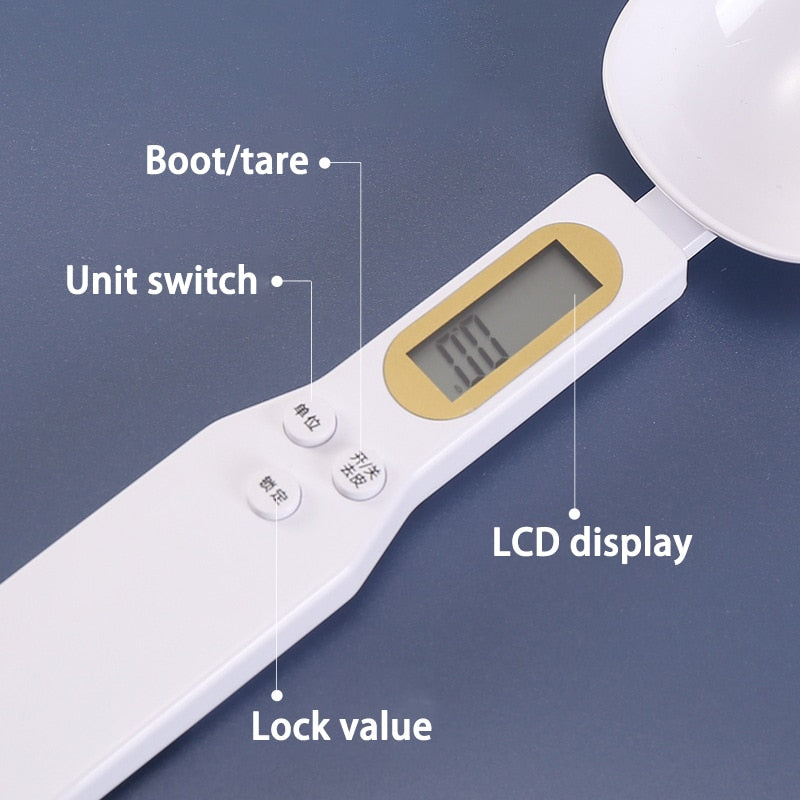 Digitale Löffelwaage LCD Anzeige, Küchenwaage, 0,1 500 gram