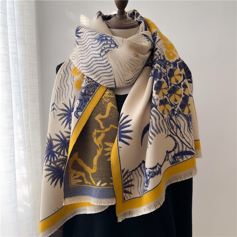 XXL Damen Winterschal Kaschmir Viskose Stola Schlauchschal  Halstuch Strickschal Loop NEU