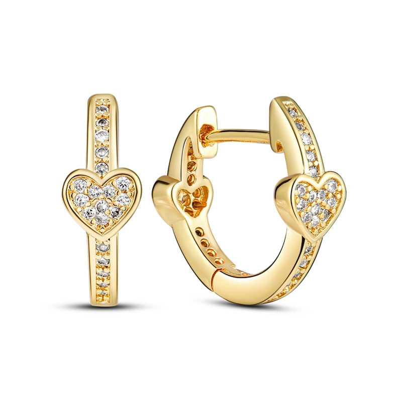 1 Paar Creolen aus 925 sterling Silber Ohrringe Ohrschmuck Zirkonia Ohrstecker