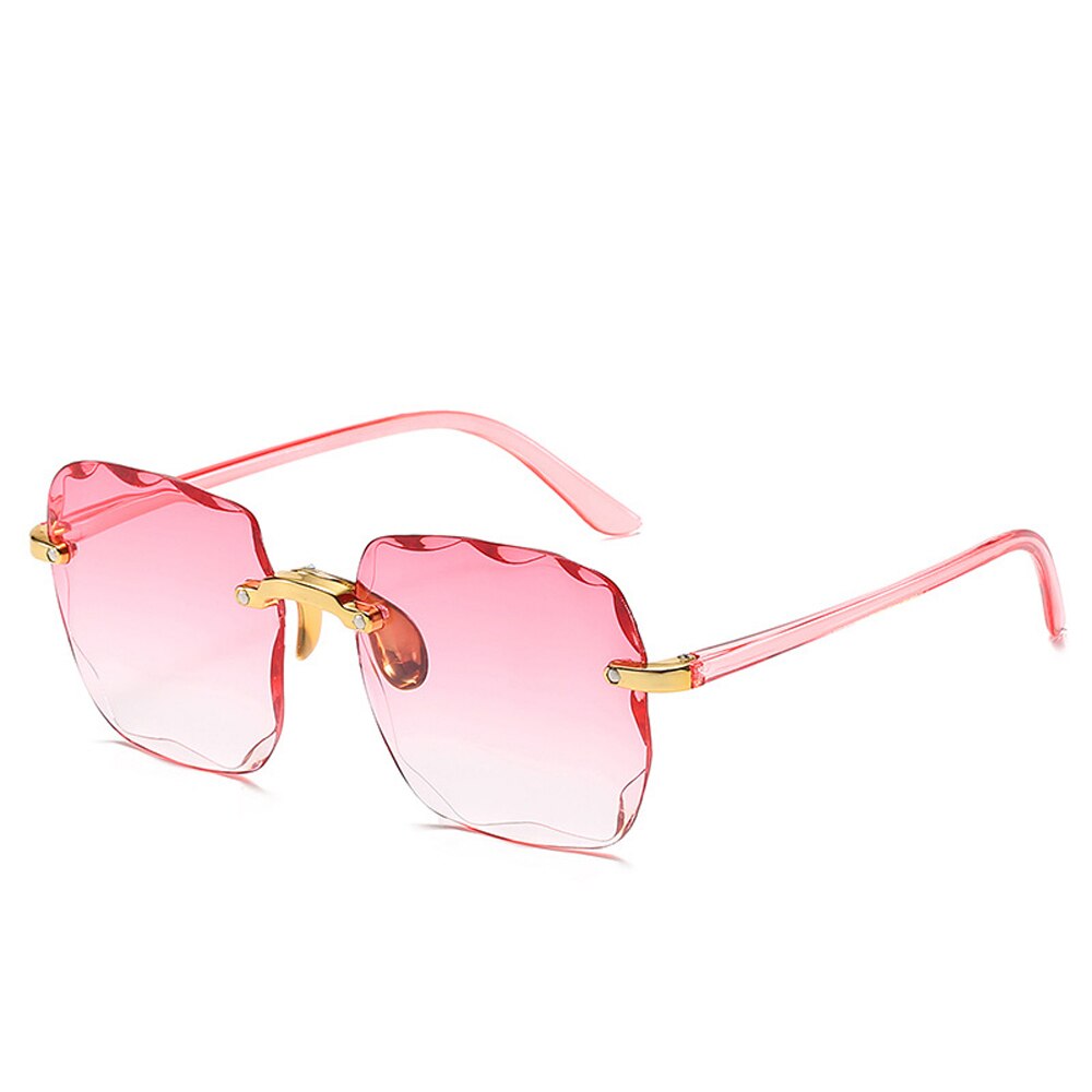 Damen Randlose Sonnenbrille Luxus Quadratische Gläser UV400 Brillen Retro Fashion