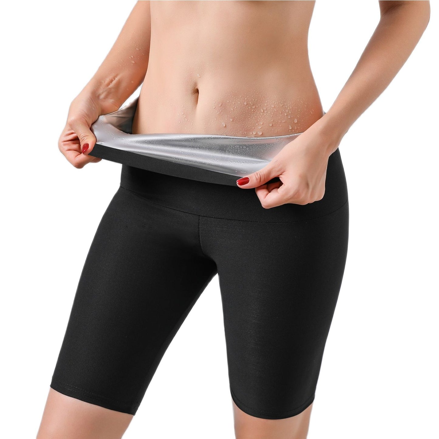 Damen Neopren Sauna Hose Schwitzhose Yogahose Thermoeffekt Abnehmen Hose Leggins