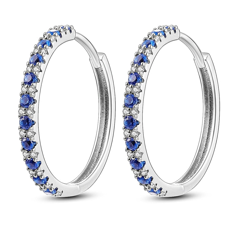 1 Paar Creolen aus 925 sterling Silber Ohrringe Ohrschmuck Zirkonia Ohrstecker