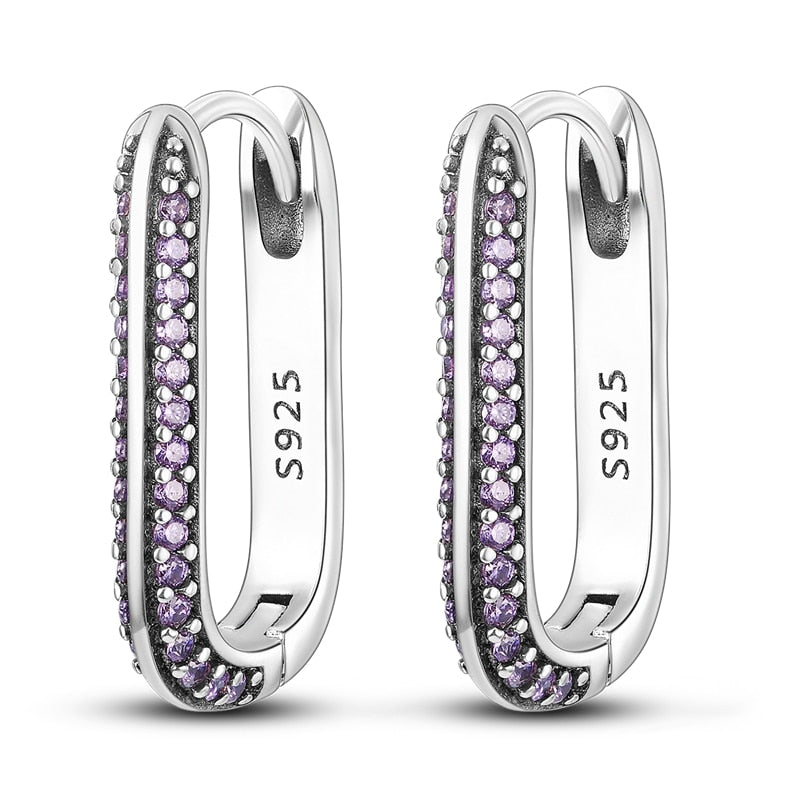 1 Paar Creolen aus 925 sterling Silber Ohrringe Ohrschmuck Zirkonia Ohrstecker