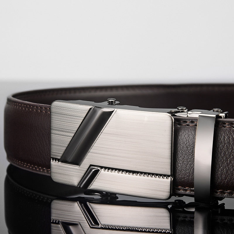 Neue Herren Gürtel Automatik Schnalle Echtes Leder Herrengürtel Luxusgürtel