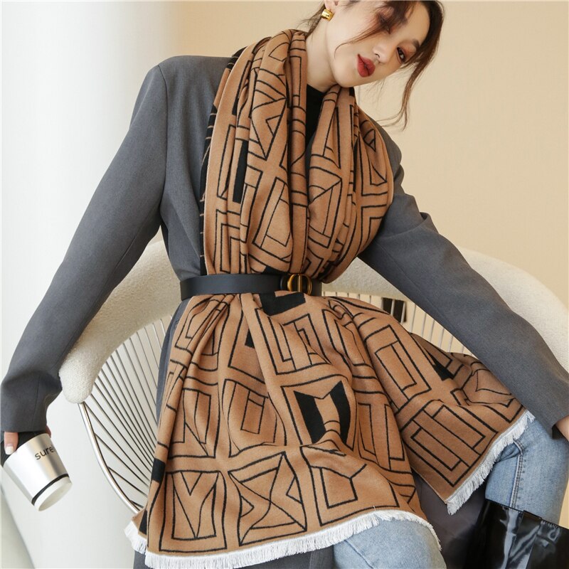 XXL Damen Winterschal Kaschmir Viskose Stola Schlauchschal  Halstuch Strickschal Loop NEU