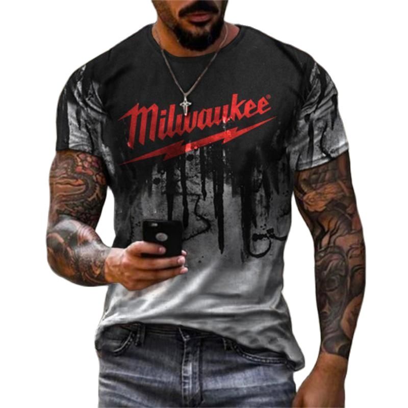 Fashion Herren Vintage Motorsport 3D T-Shirt Rundhals Unisex Sommer Streetwear