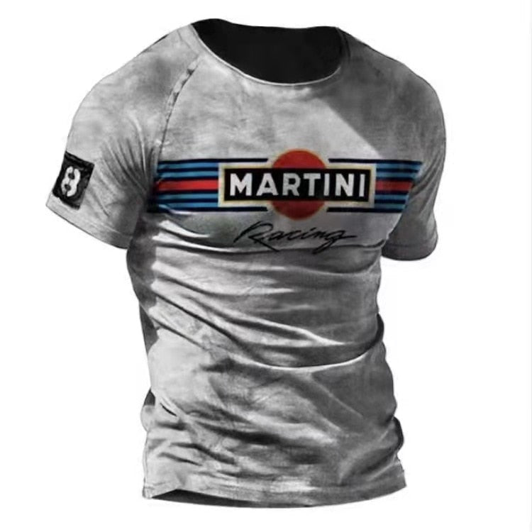 Fashion Herren Vintage Motorsport 3D T-Shirt Rundhals Unisex Sommer Streetwear