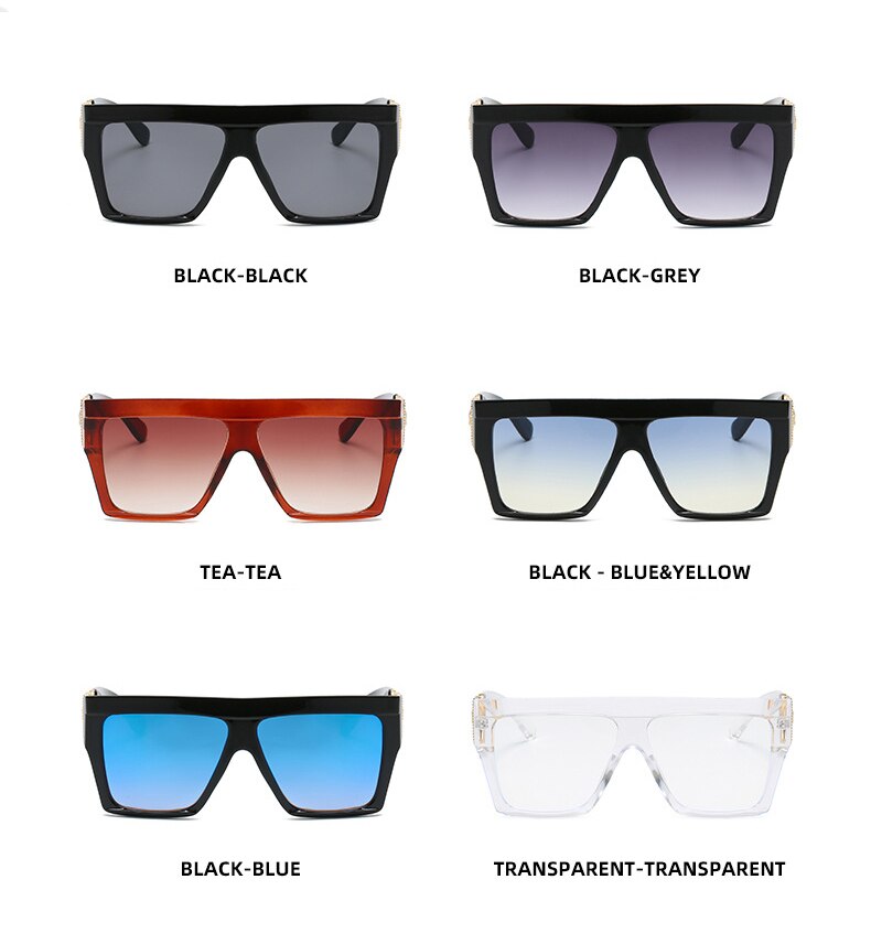 Designer Sonnenbrille Damen Herren Quadratische Übergröße Gläser Vintage UV400