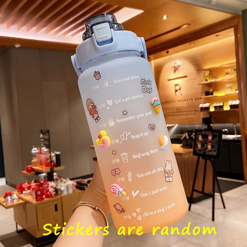 2L Trinkflasche Sportflasche Wasserflasche Getränkeflasche BPA-frei Tritanflasche