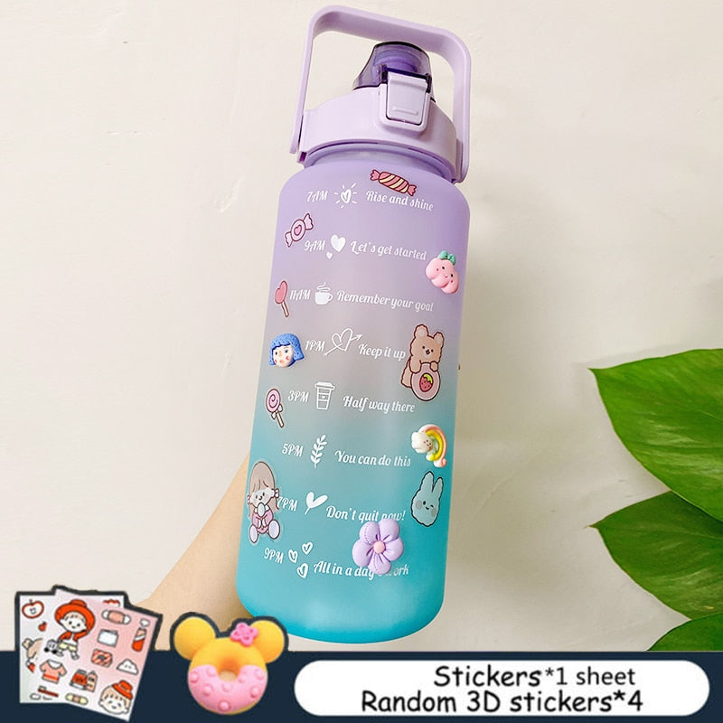 2L Trinkflasche Sportflasche Wasserflasche Getränkeflasche BPA-frei Tritanflasche