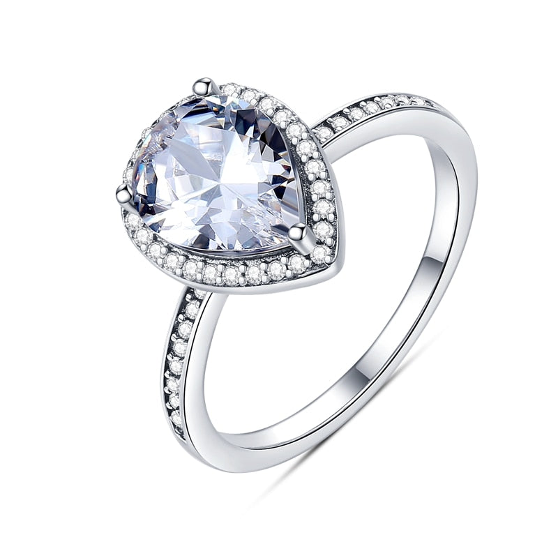 Massiv Sterling Silber 925er Ring filigran Fashion Damenring mit 3A Zirkonia